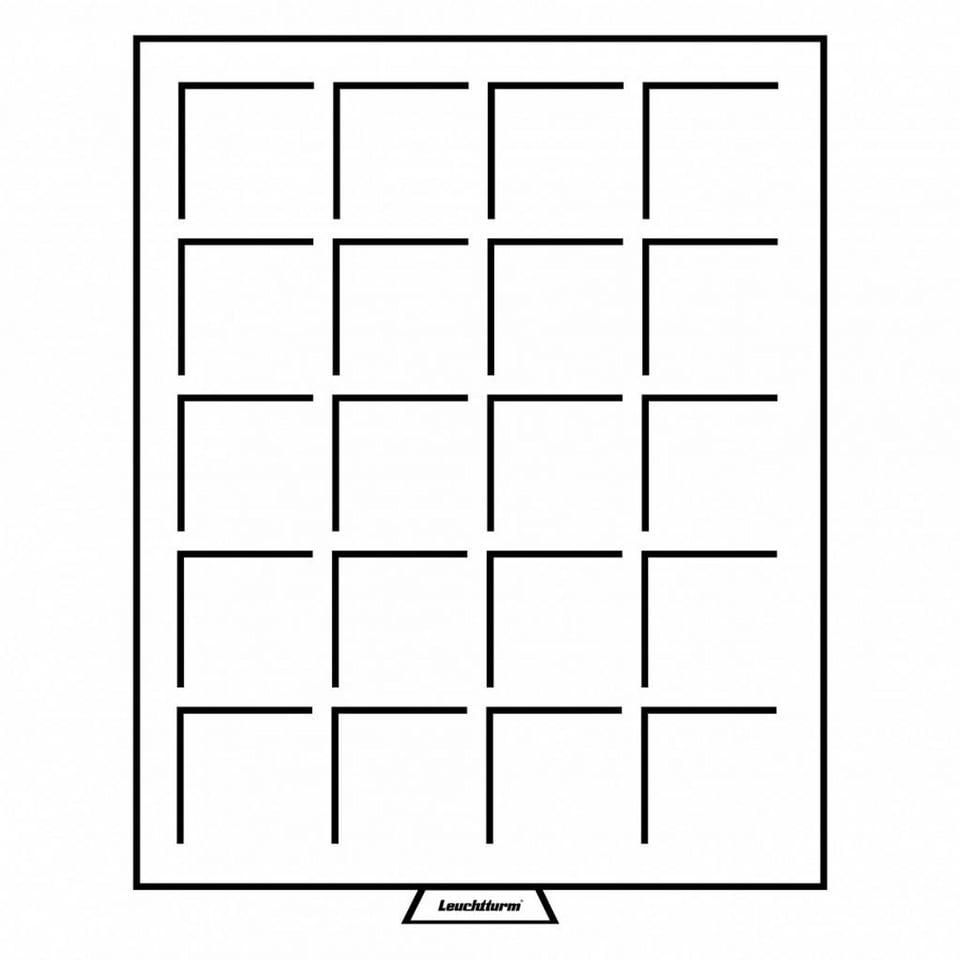 Muntenbox MB 20 Vierkante Vakken 48x48 Mm