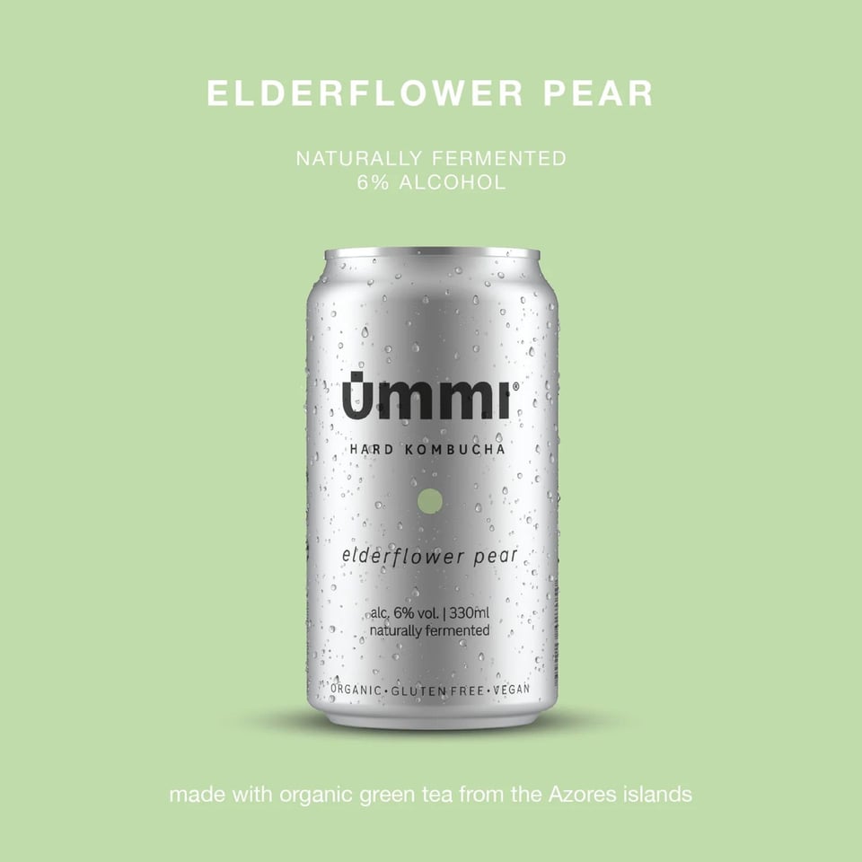 Hard Kombucha Elderflower Pear 6% Ummi (330ml)
