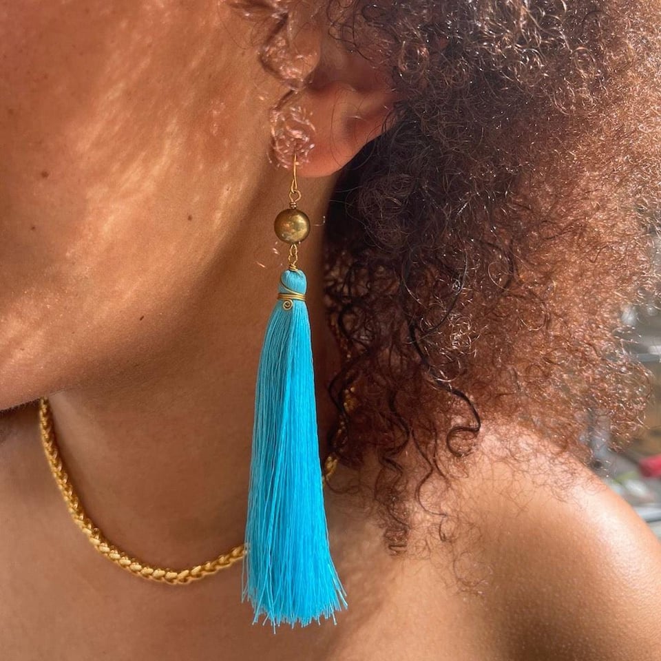 Turquoise Brush Earrings