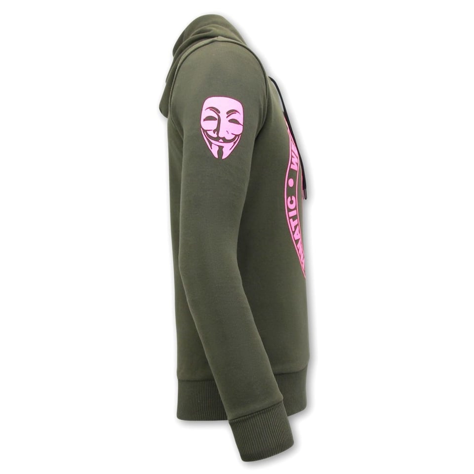 Hoodie Heren Print - We Are Anonymous - Groen