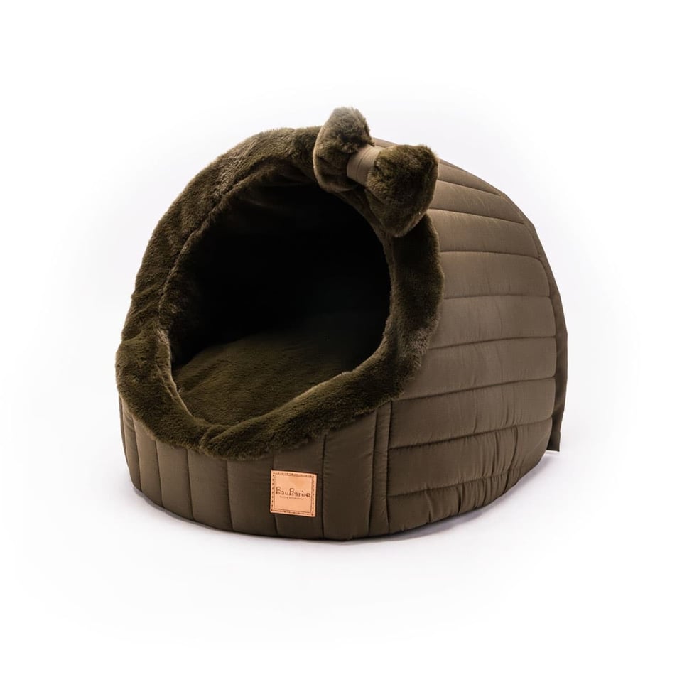Bau Baru Hondenmand Iglo Taupe Cast Green