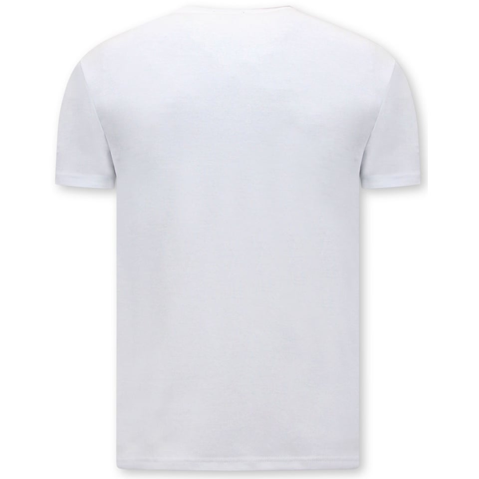 Heren T-Shirt Wit Ronde Hals