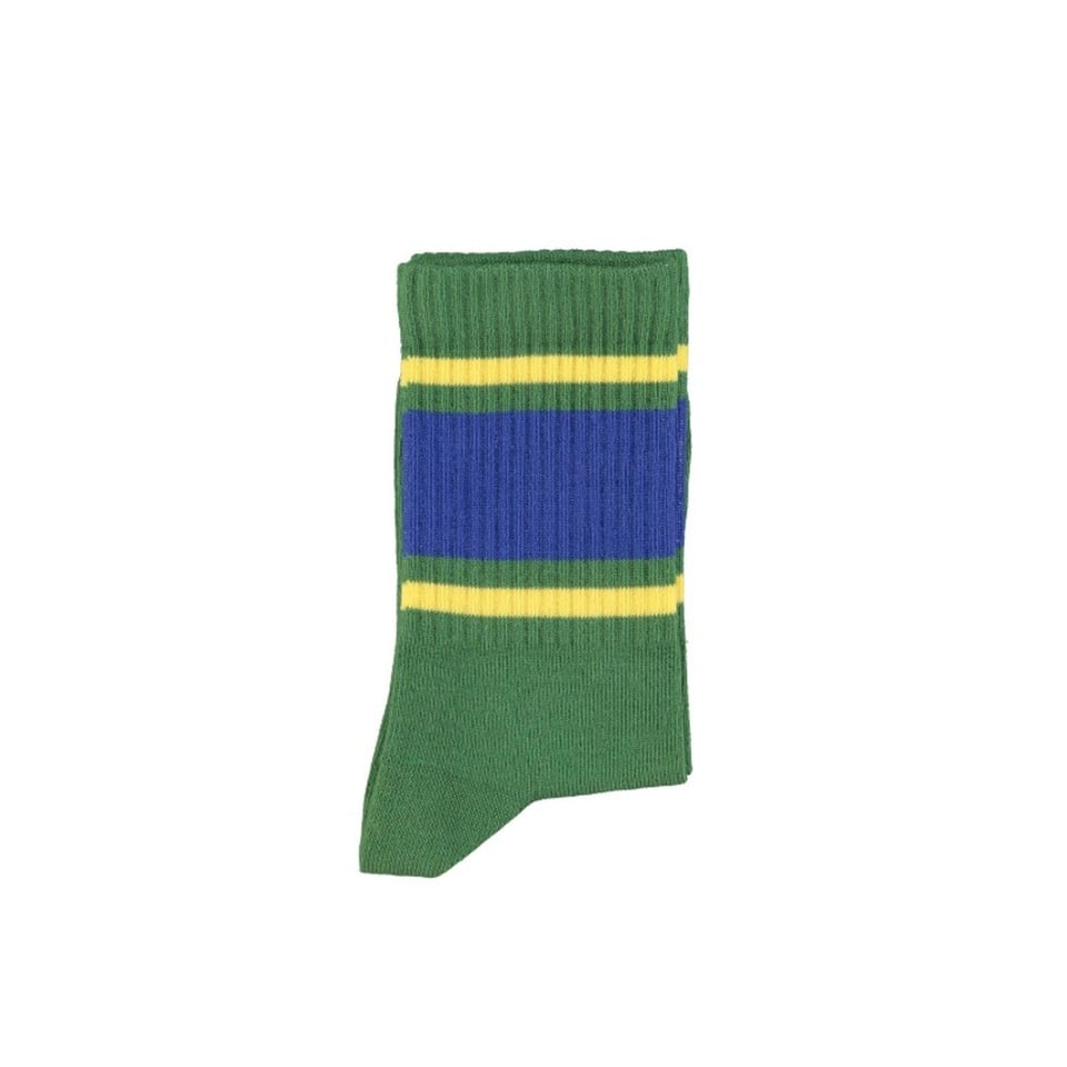 Piupiuchick Socks Green Blue & Yellow Stripes