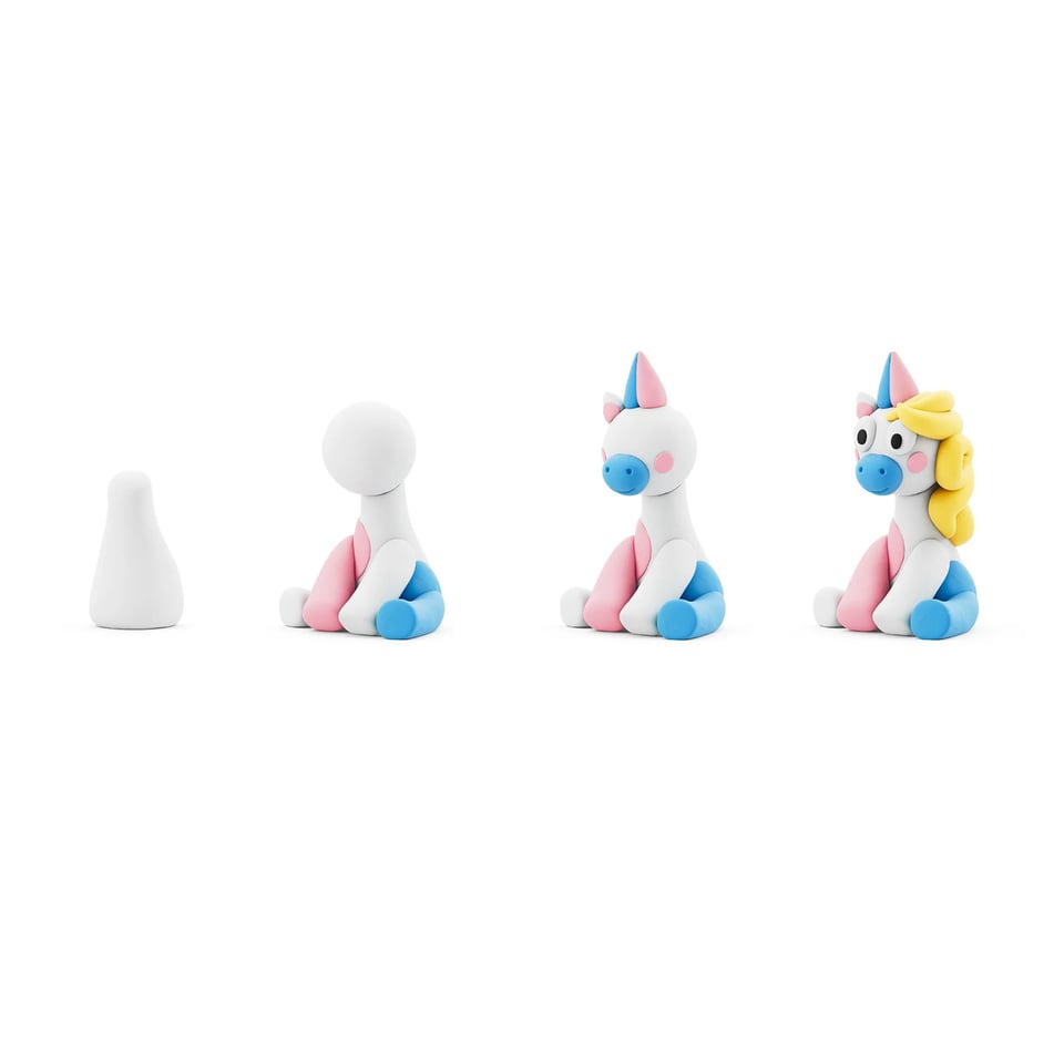 Hey Clay Boetseerklei Rainbow Unicorn- Lighty 3 Kleuren