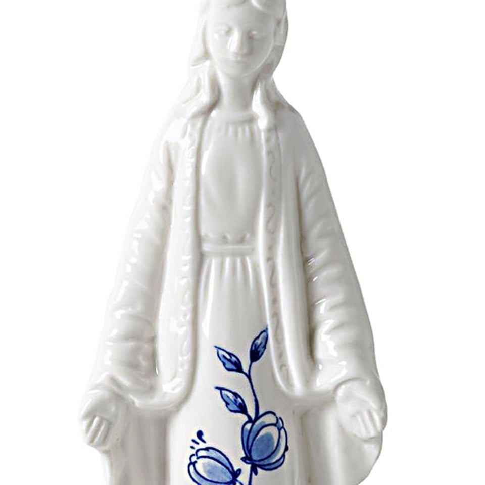 Beeldje Madonna Delfts Blauw Keramiek 21cm