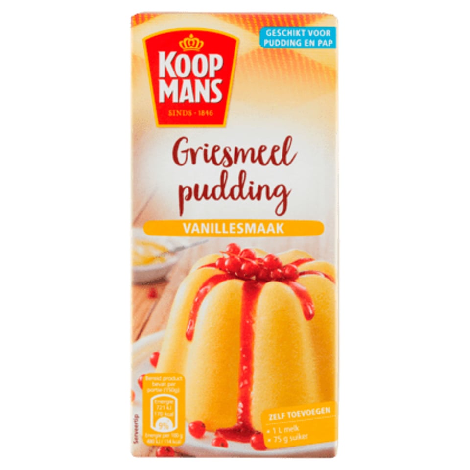 Koopmans Griesmeel Pudding Vanillesmaak