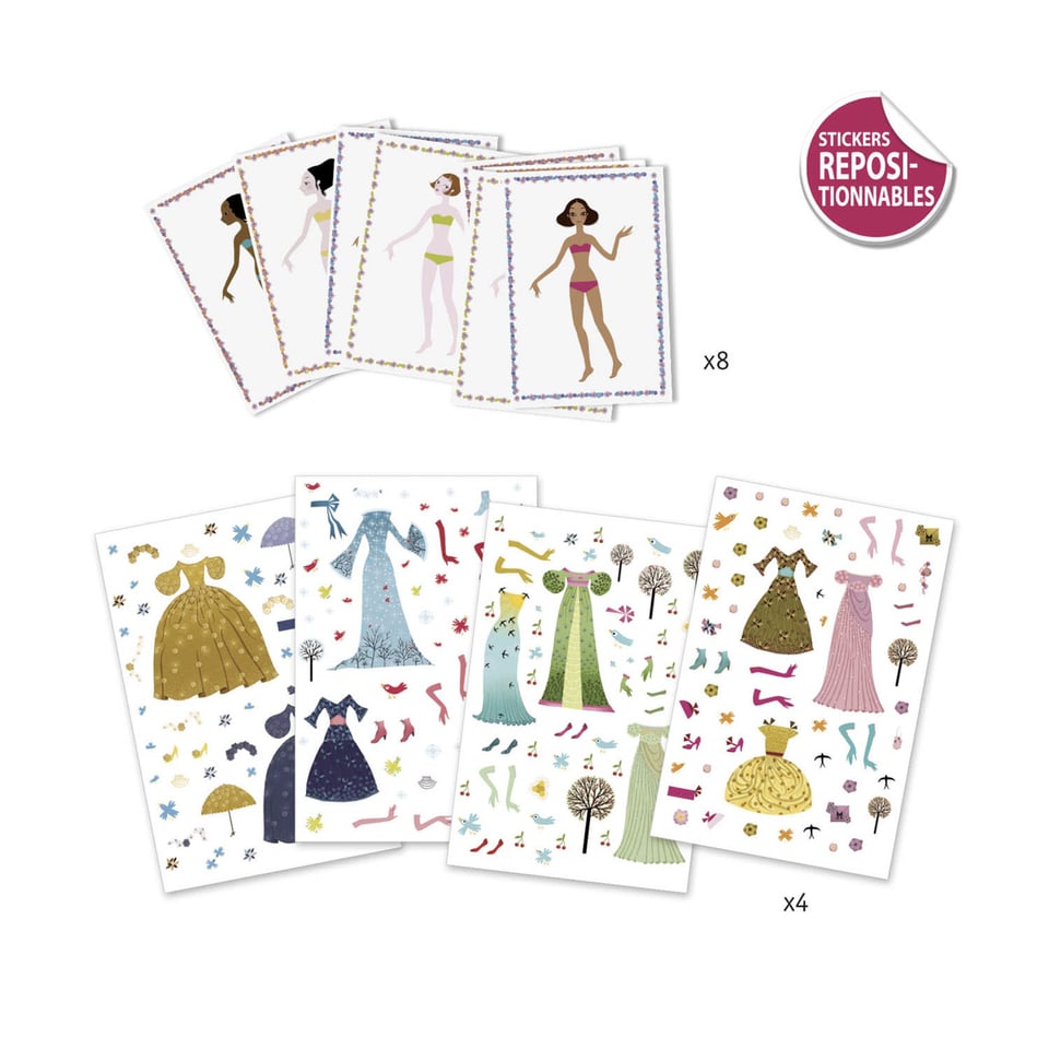 Djeco Stickers & Paperdolls Dresses Through the Seasons 4-8 Jaar