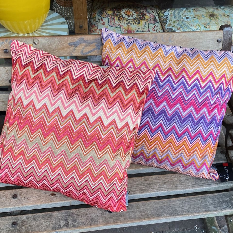 Sierkussen Chevron Rood Multicolor Katoen 50x50cm