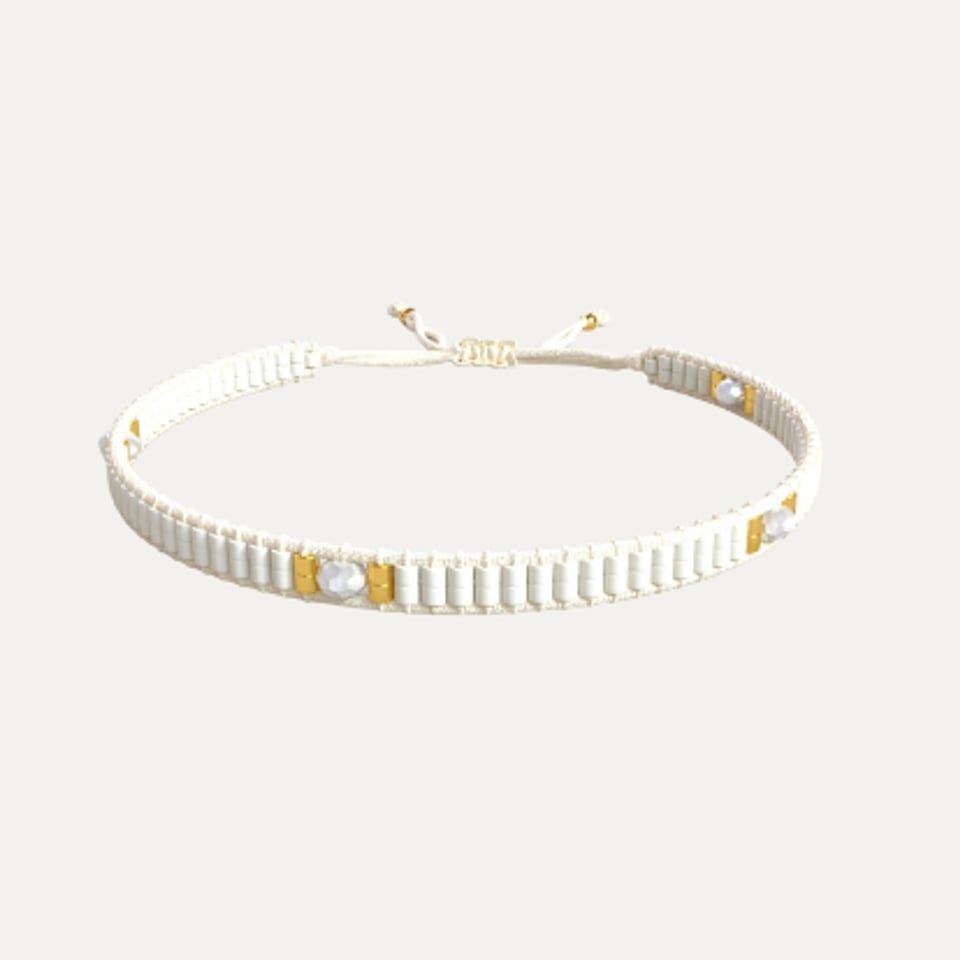 White Lobi beads Bracelet - OneSize