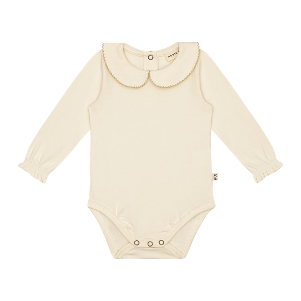 House of Jamie Girls Collar Bodysuit Cream