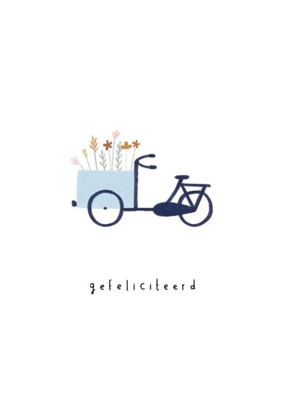 Klein Liefs Gevouwen Kaart - Gefeliciteerd Bakfiets