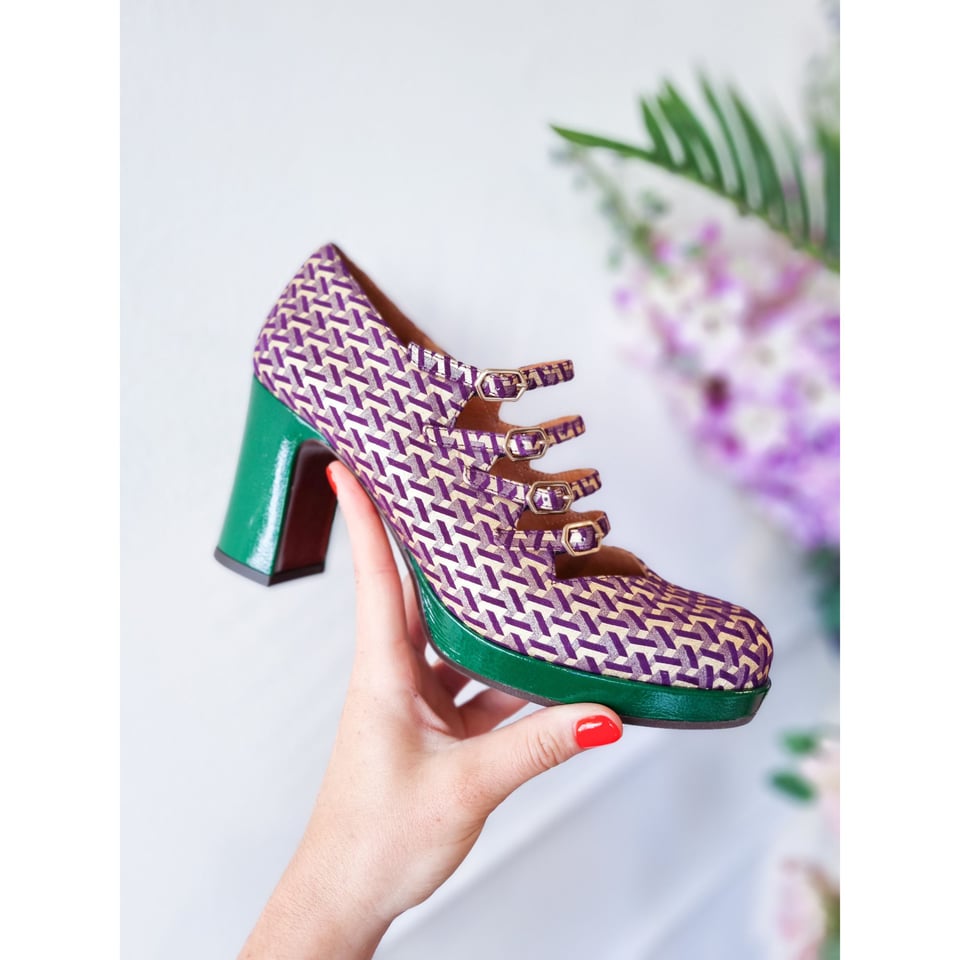 DALILA Pump Paars/groen