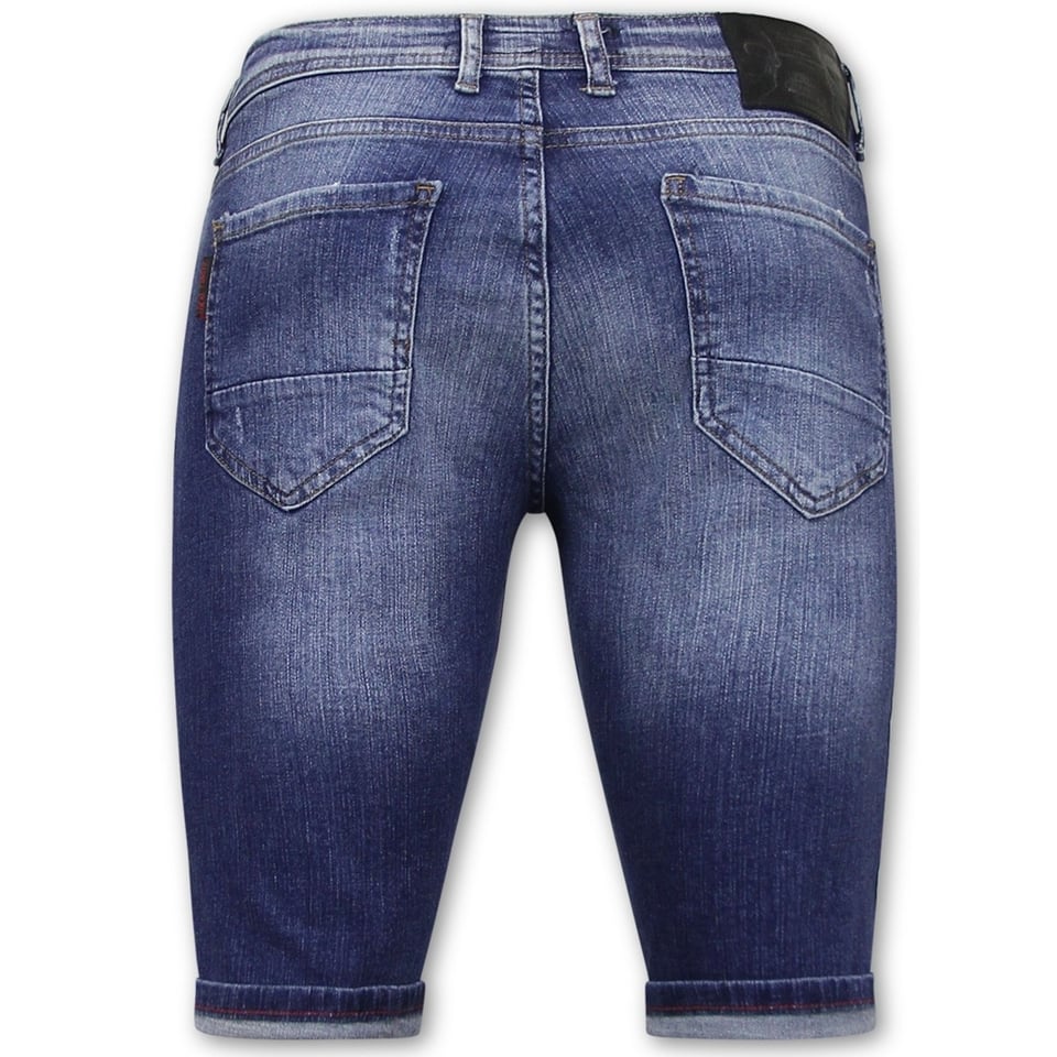 Exclusieve Korte Spijkerbroek Heren Stretch - 1041 - Blauw