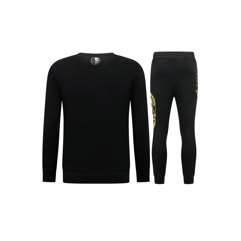 Exclusieve Joggingpak Heren - Skull Embroidery - Zwart