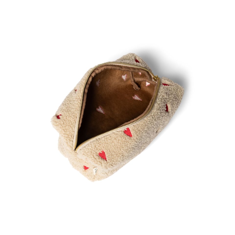 Teddy Hearts Pouch  Ecru Hearts - Ecru Hearts / OS