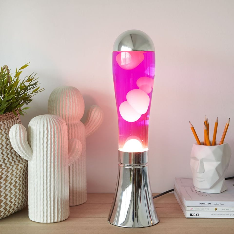Lavalamp Magma Zilver Roze