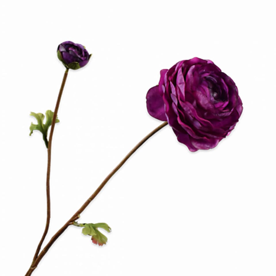 Kunstbloem Rankonkel 2 Bloemen Tak 65cm in 5 Kleuren