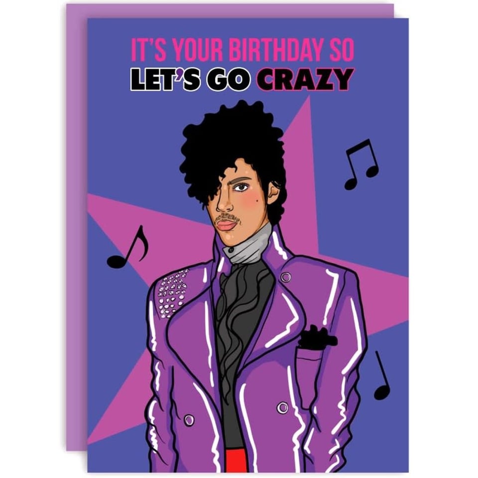 Wenskaart - Prince - It's Your Birthday so Let's Go Crazy!