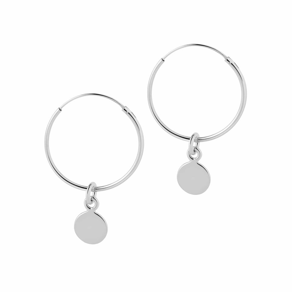Gold Plated Hoop Earrings with Round 22 MM