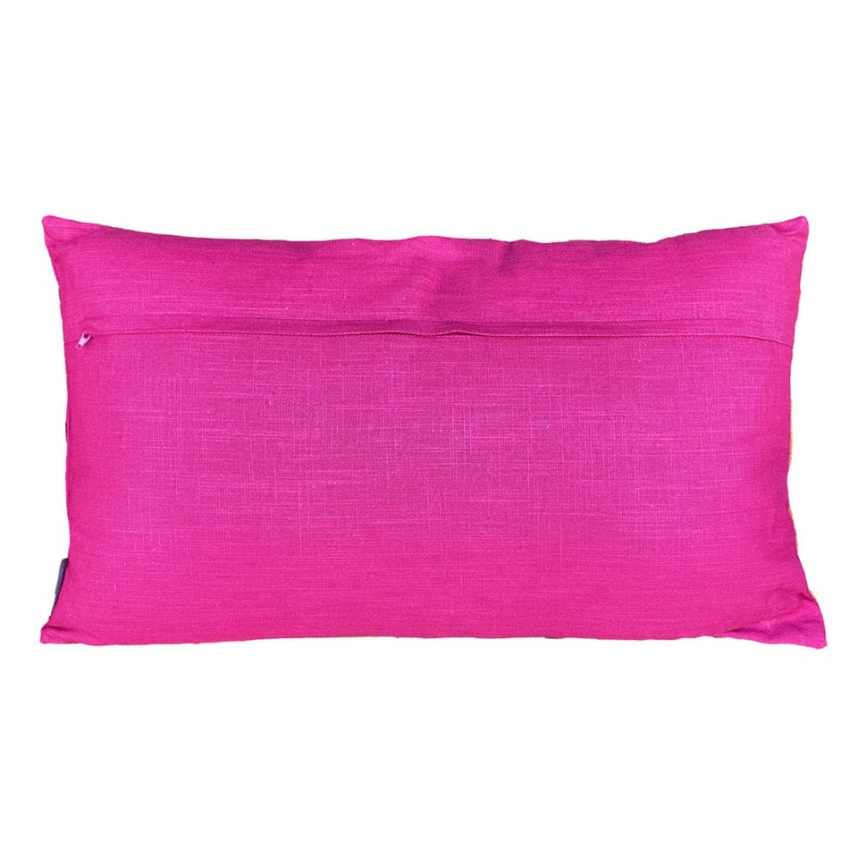 Sierkussen Stripes Fuchsia Oranje Goud 60x35cm