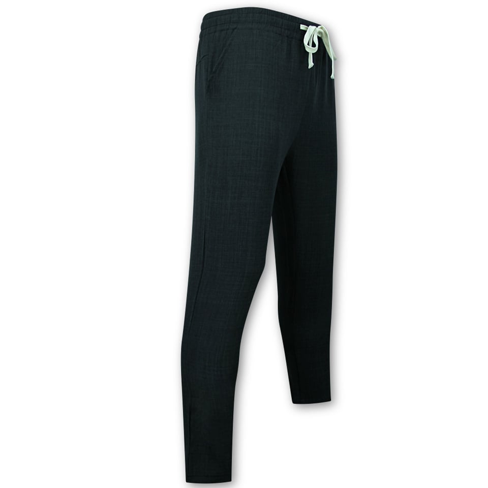 Linnen Zomerset Heren - Linnen Twinset - Linnen Overhemd Heren - Zomer Broek Heren - MG-012 - Zwart