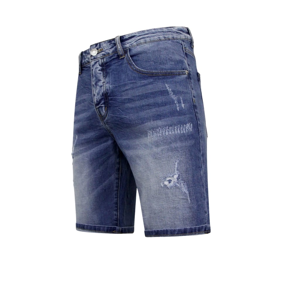 Stretch Korte Broek Heren - Denim Short - Blauw