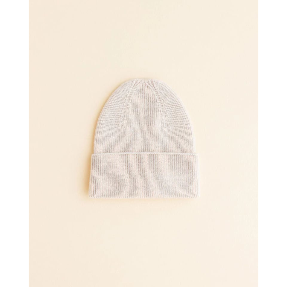 Hvid Beanie Fonzie Newborn Cream