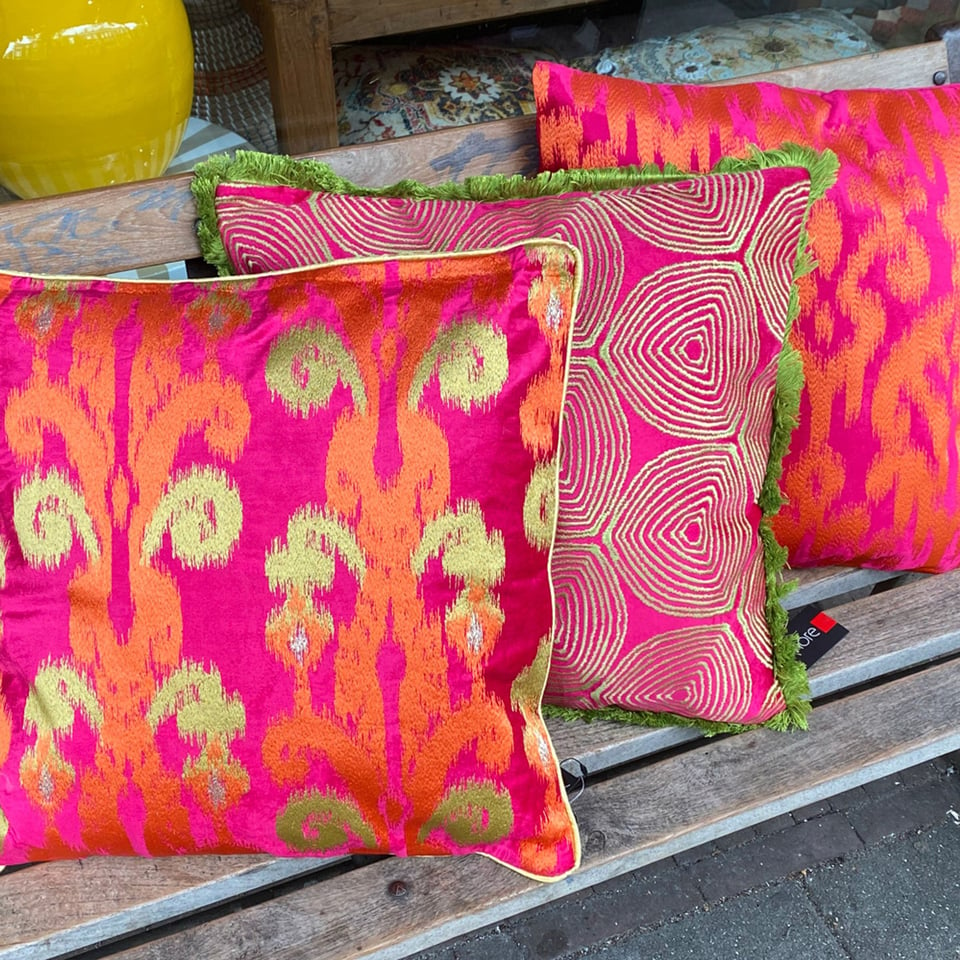 Sierkussen Deco Fuchsia Oranje Katoen 50x50cm