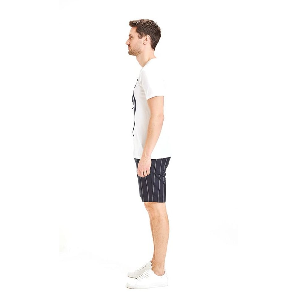 KnowledgeCotton Apparel KnowledgeCotton Apparel Chuck Pin Striped Shorts Total Eclipse