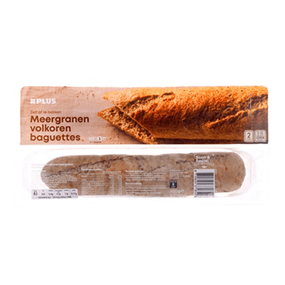 PLUS Baguettes Volkoren Meergranen 2 St