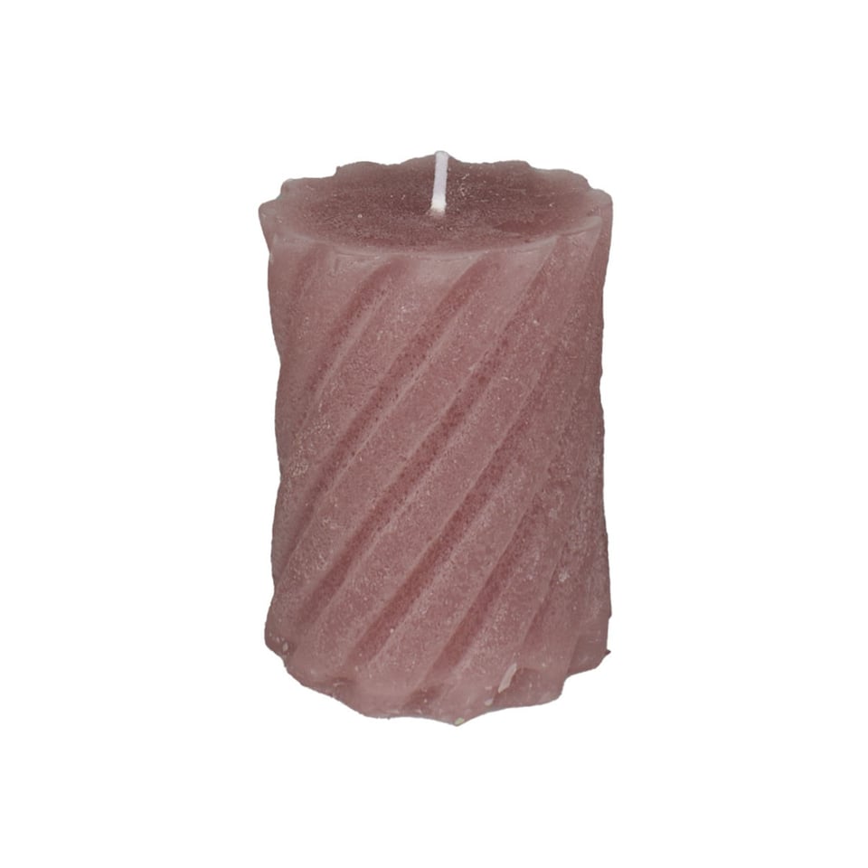 Pilaarkaars Twist Antique Pink 7x9cm