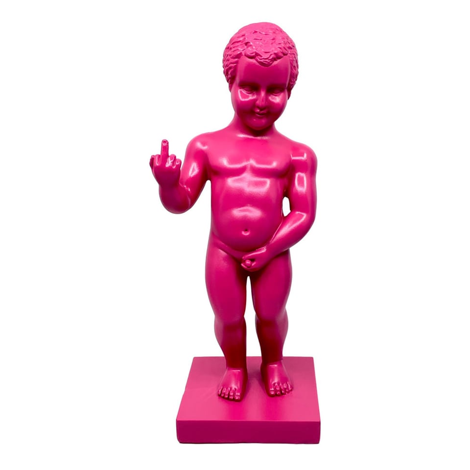 Beeldje Manneke Pis F*ck You Fuchsia 30cm