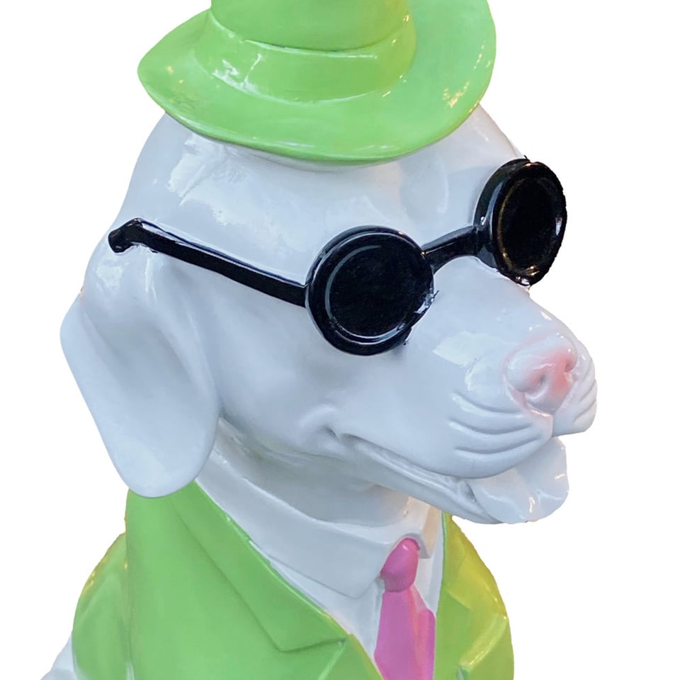 Beeld Mr Dog Groen Wit Large 60cm