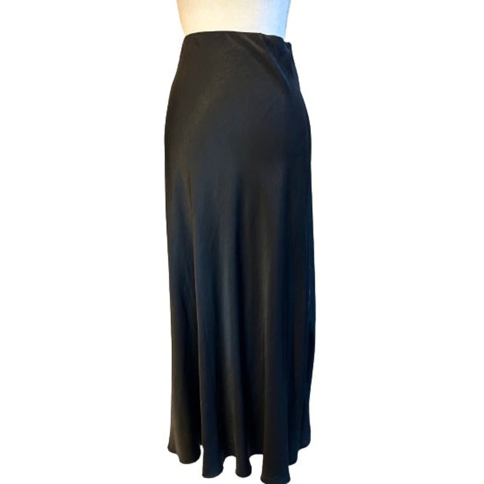 Black - Satin Look Skirt - OneSize