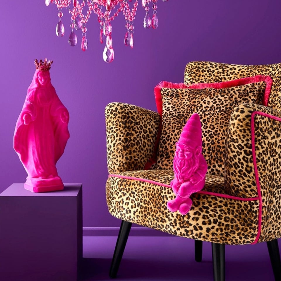 Beeld Madonna Met Kroon Flock 23x52cm in 2 Kleuren