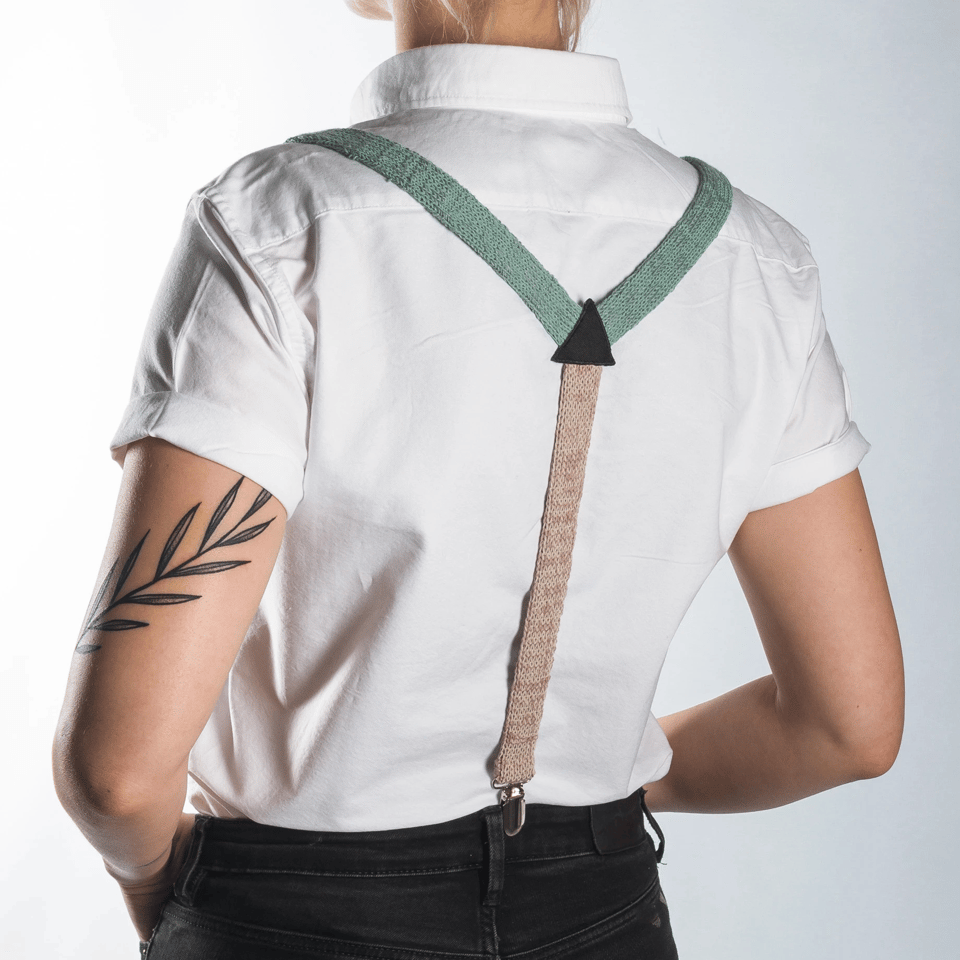 Suspenders / Bretels: Green And Pink
