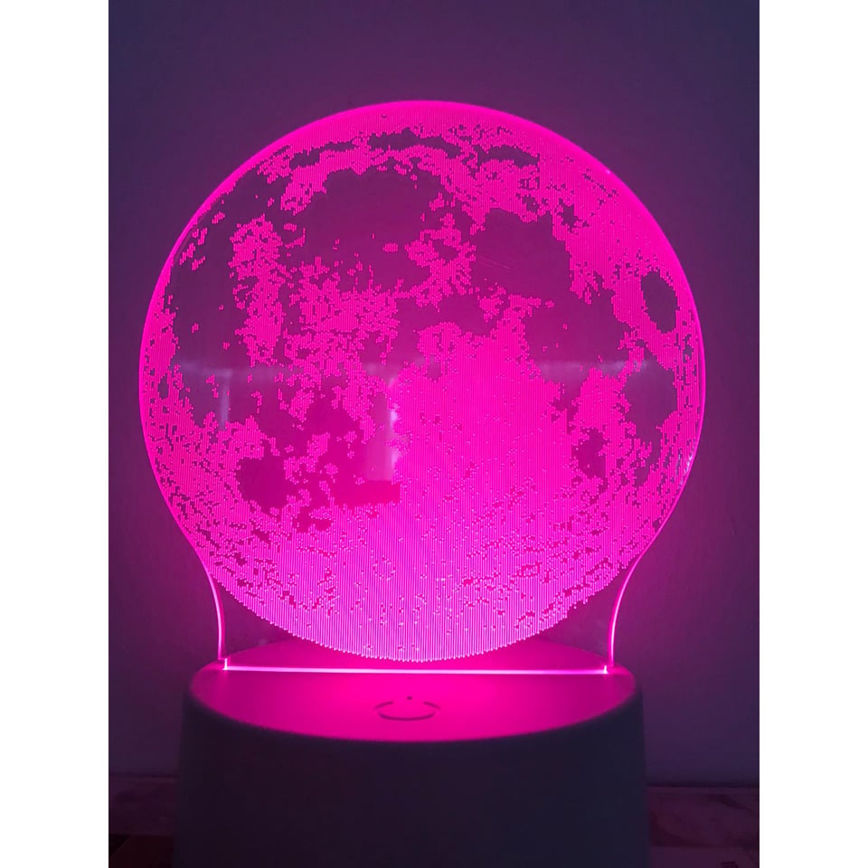 Nachtlamp MAAN. Multucolor mood lamp, nachtlamp Maan. 7-kleuren