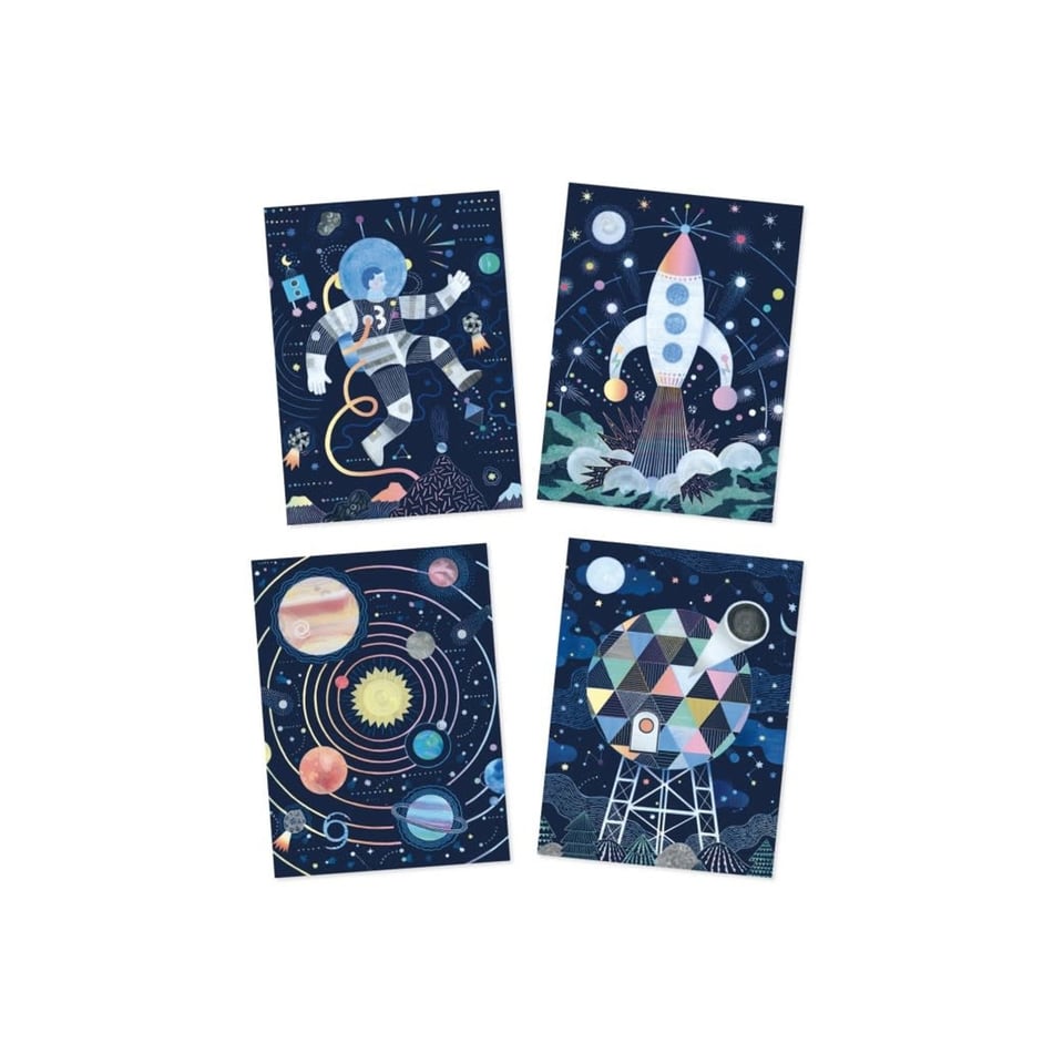 Djeco Scratch Cards Holografisch Cosmic Mission 6-11 Jaar