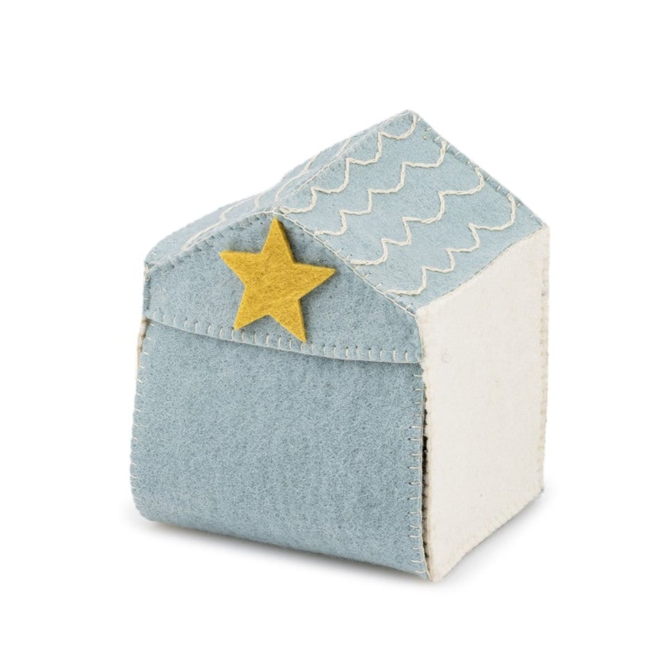 Kerststal IJsblauw-Wit