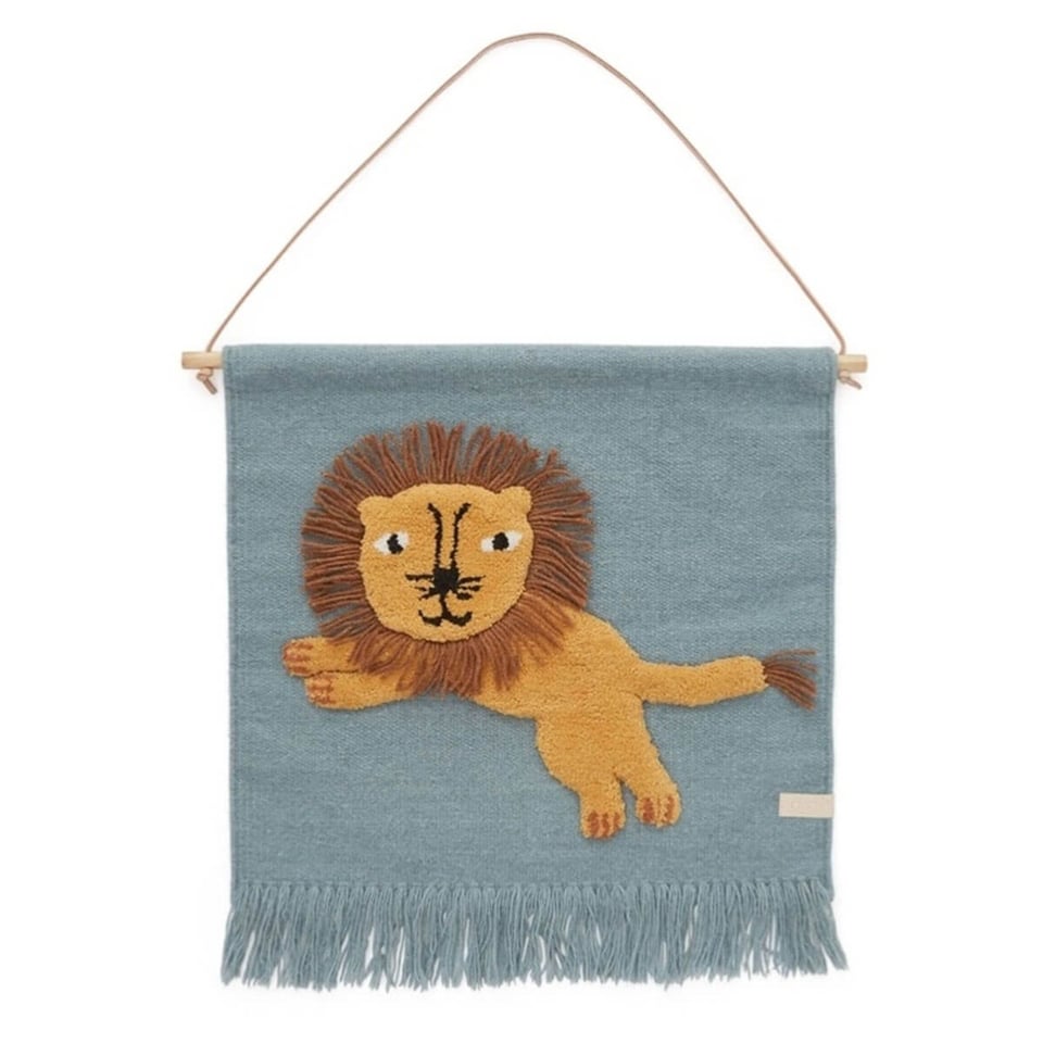 OYOY Jumping Lion Wallhanger Tourmaline