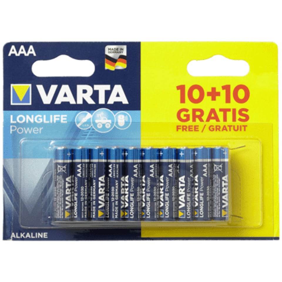 Varta Longlife AAA Batterijen 10+10