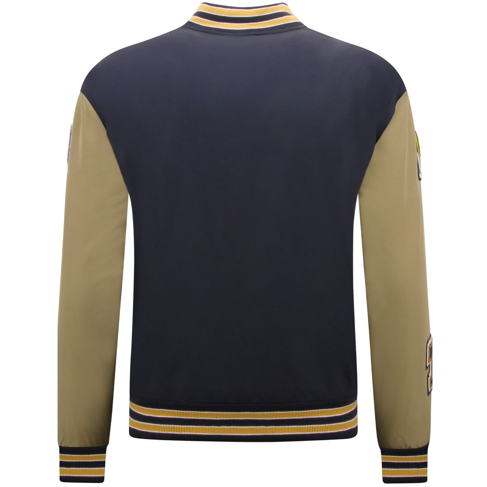 Oversized Letterman Jacket Heren - 8633 - Navy