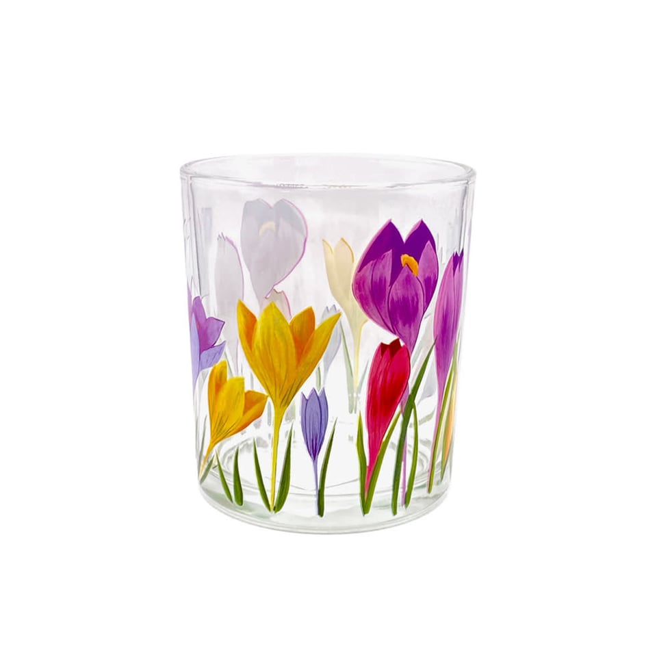 Waxinehouder Krokus Multicolor Glas 9x10cm