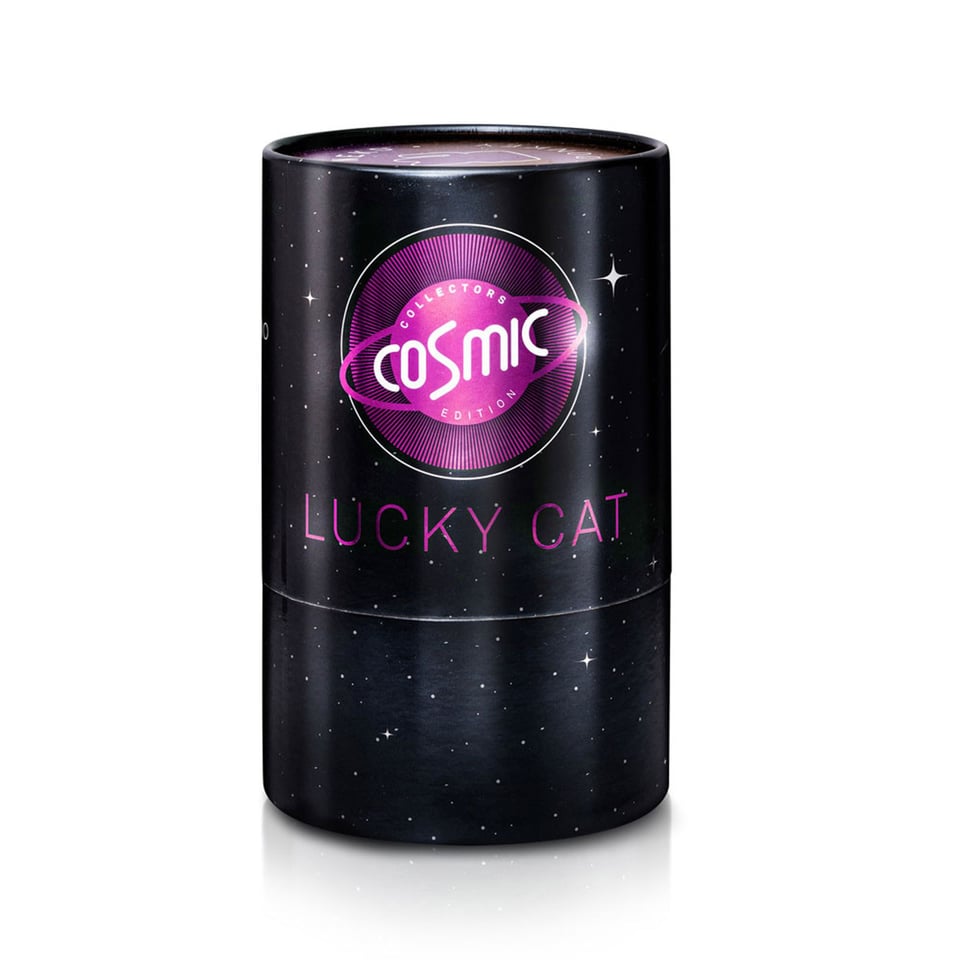 Lucky Cat Cosmic Shiny Pink Metallic 10x15cm in Cadeau Doos