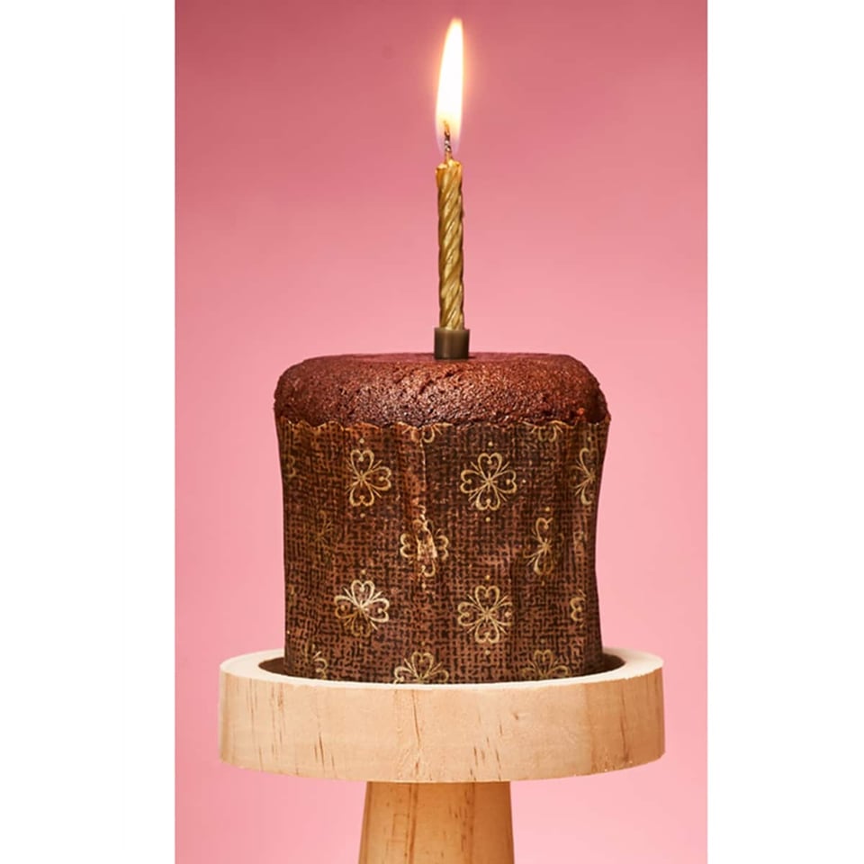 Wondercandle - Cancake Happy Birthday Gold Glitter Brownie