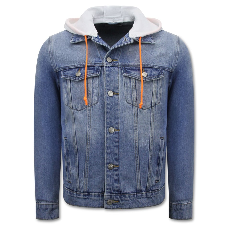 Denim SpijkeJack Met Capuchon Heren - RJ-966 - Blauw