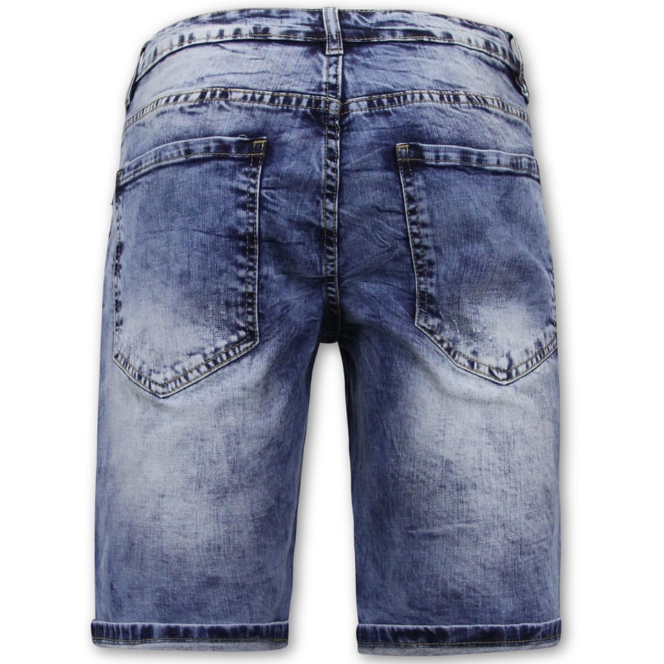 Korte Spijkerbroek Heren Stretch - Denim Short - Blauw