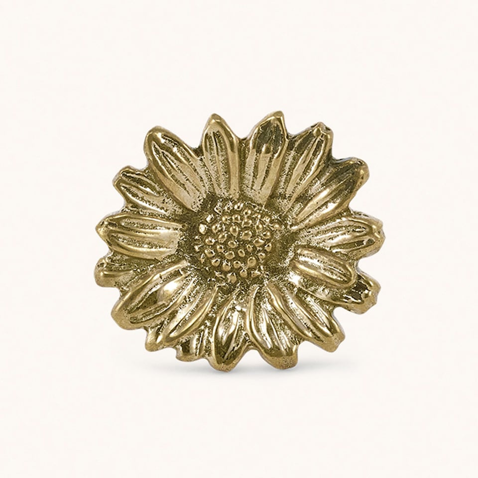 Ladeknop Breezy Daisy Messing 4x4cm