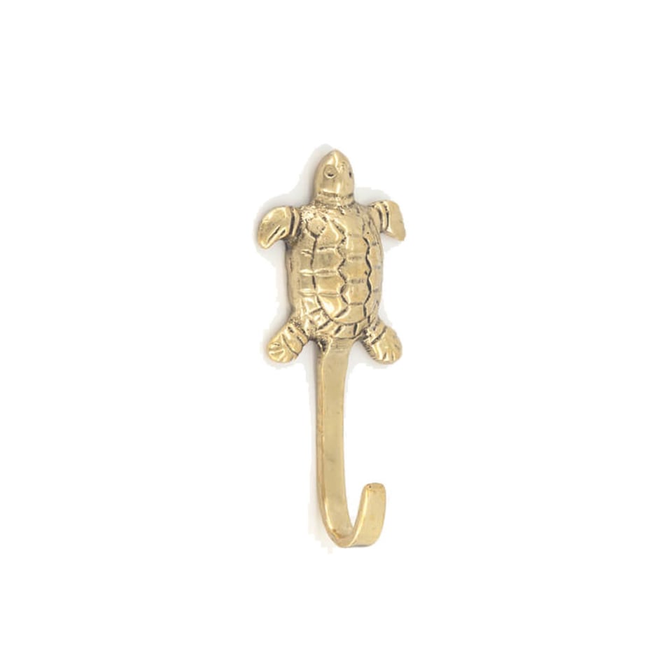 Wandhaakje Tommy Turtle Messing 3x6cm