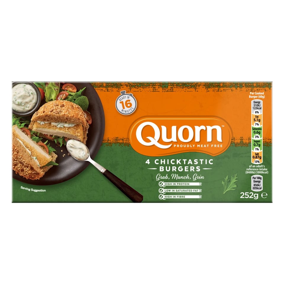 Quorn 4 Chicktastic Burgers 252g